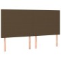 Headboard with LED lights dark brown fabric 160x5x118/128 cm by , Headboards and footboards - Ref: Foro24-3122153, Price: 122...