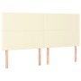 Headboard with LED lights cream synthetic leather 180x5x118/128 cm by , Headboards and footboards - Ref: Foro24-3122248, Pric...