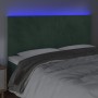 Headboard with LED lights dark green velvet 160x5x118/128 cm by , Headboards and footboards - Ref: Foro24-3122201, Price: 118...