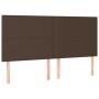 Headboard with LED lights brown synthetic leather 160x5x118/128 cm by , Headboards and footboards - Ref: Foro24-3122243, Pric...