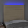 Headboard with LED lights cream fabric 90x5x118/128 cm by , Headboards and footboards - Ref: Foro24-3122551, Price: 74,63 €, ...