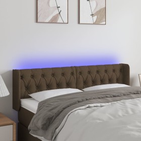 Cabecero con LED de tela marrón oscuro 163x16x78/88 cm de , Cabeceros y pies de cama - Ref: Foro24-3123581, Precio: 95,99 €, ...