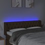 Cabecero con LED de tela marrón oscuro 163x16x78/88 cm de , Cabeceros y pies de cama - Ref: Foro24-3123581, Precio: 95,23 €, ...