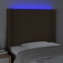 Cabecero con LED de tela marrón oscuro 103x16x118/128 cm de , Cabeceros y pies de cama - Ref: Foro24-3123761, Precio: 83,82 €...