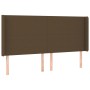 Dark brown fabric headboard with LED 163x16x118/128 cm by , Headboards and footboards - Ref: Foro24-3123777, Price: 132,99 €,...