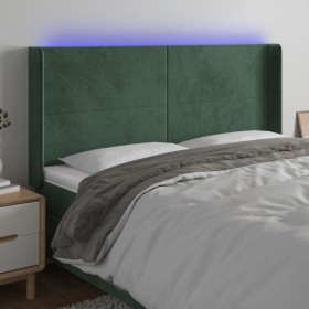 Dark green velvet LED headboard 163x16x118/128 cm by , Headboards and footboards - Ref: Foro24-3123825, Price: 131,61 €, Disc...