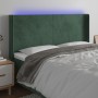 Cabecero con LED de terciopelo verde oscuro 163x16x118/128 cm de , Cabeceros y pies de cama - Ref: Foro24-3123825, Precio: 12...