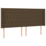 Headboard with LED in dark brown fabric 203x16x118/128 cm by , Headboards and footboards - Ref: Foro24-3124409, Price: 184,62...