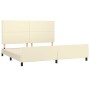 Estructura de cama con cabecero cuero sintético crema 200x200cm de , Camas y somieres - Ref: Foro24-3125471, Precio: 226,99 €...