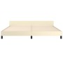 Estructura de cama con cabecero cuero sintético crema 200x200cm de , Camas y somieres - Ref: Foro24-3125471, Precio: 226,99 €...