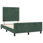 Dark green velvet bed frame with headboard 120x200 cm by , Beds and slatted bases - Ref: Foro24-3125626, Price: 181,20 €, Dis...