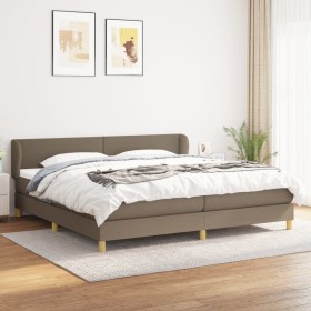 Box spring bed with taupe gray fabric mattress 200x200 cm by , Beds and slatted bases - Ref: Foro24-3126673, Price: 596,99 €,...