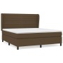 Cama box spring con colchón tela marrón oscuro 160x200 cm de , Camas y somieres - Ref: Foro24-3128056, Precio: 592,99 €, Desc...