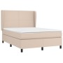 Cama box spring con colchón cuero sintético capuchino 140x200cm de , Camas y somieres - Ref: Foro24-3128918, Precio: 558,15 €...