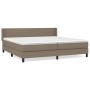 Box spring bed with taupe gray fabric mattress 200x200 cm by , Beds and slatted bases - Ref: Foro24-3129581, Price: 590,99 €,...