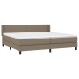 Cama box spring con colchón tela gris taupe 200x200 cm de , Camas y somieres - Ref: Foro24-3129581, Precio: 648,35 €, Descuen...