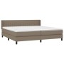 Box spring bed with taupe gray fabric mattress 200x200 cm by , Beds and slatted bases - Ref: Foro24-3129901, Price: 615,08 €,...