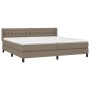 Cama box spring con colchón tela gris taupe 200x200 cm de , Camas y somieres - Ref: Foro24-3129981, Precio: 665,84 €, Descuen...