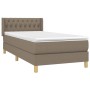 Box spring bed with taupe gray fabric mattress 100x200 cm by , Beds and slatted bases - Ref: Foro24-3130493, Price: 351,17 €,...