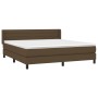 Cama box spring con colchón tela marrón oscuro 160x200 cm de , Camas y somieres - Ref: Foro24-3129804, Precio: 483,99 €, Desc...