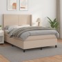 Cama box spring con colchón cuero sintético capuchino 140x200cm de , Camas y somieres - Ref: Foro24-3132386, Precio: 564,13 €...