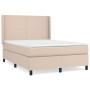 Box spring bed with cappuccino synthetic leather mattress 140x200cm by , Beds and slatted bases - Ref: Foro24-3132386, Price:...