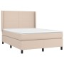 Box spring bed with cappuccino synthetic leather mattress 140x200cm by , Beds and slatted bases - Ref: Foro24-3132386, Price:...