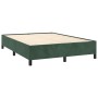 Cama box spring con colchón terciopelo verde oscuro 140x190 cm de , Camas y somieres - Ref: Foro24-3132738, Precio: 530,05 €,...