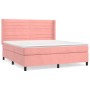 Box spring bed with pink velvet mattress 160x200 cm by , Beds and slatted bases - Ref: Foro24-3132752, Price: 555,35 €, Disco...