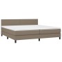 Cama box spring con colchón LED tela gris taupe 200x200 cm de , Camas y somieres - Ref: Foro24-3133025, Precio: 648,80 €, Des...