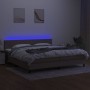 Box spring bed with LED mattress taupe gray fabric 200x200 cm by , Beds and slatted bases - Ref: Foro24-3133025, Price: 648,8...