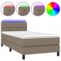 Boxspringbett mit Matratze und LED-Leuchten taupegrauer Stoff 100x200 cm von , Betten und Lattenroste - Ref: Foro24-3133377, ...