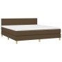 Cama box spring con colchón LED tela marrón oscuro 180x200 cm de , Camas y somieres - Ref: Foro24-3133576, Precio: 544,20 €, ...