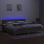 Boxspringbett mit LED-Matratze taupegrauer Stoff 200x200 cm von , Betten und Lattenroste - Ref: Foro24-3133825, Preis: 594,49...