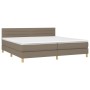 Box spring bed with LED mattress taupe gray fabric 200x200 cm by , Beds and slatted bases - Ref: Foro24-3133825, Price: 594,4...