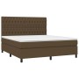 Boxspringbett-Matratze, LED-Leuchten, dunkelbrauner Stoff, 180 x 200 cm von , Betten und Lattenroste - Ref: Foro24-3135136, P...