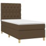 Cama box spring colchón y luces LED tela marrón oscuro 80x200cm de , Camas y somieres - Ref: Foro24-3135632, Precio: 343,37 €...