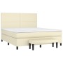 Cama box spring con colchón cuero sintético crema 180x200 cm de , Camas y somieres - Ref: Foro24-3137559, Precio: 686,08 €, D...