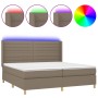 Cama box spring colchón y luces LED tela gris taupe 200x200 cm de , Camas y somieres - Ref: Foro24-3138985, Precio: 757,73 €,...