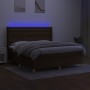 Boxspringbettmatratze LED-Leuchten dunkelbrauner Stoff 180x200cm von , Betten und Lattenroste - Ref: Foro24-3139136, Preis: 6...