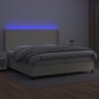 Cama box spring colchón y LED cuero sintético crema 200x200 cm de , Camas y somieres - Ref: Foro24-3139285, Precio: 720,52 €,...