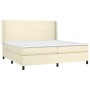 Cama box spring colchón y LED cuero sintético crema 200x200 cm de , Camas y somieres - Ref: Foro24-3139285, Precio: 720,52 €,...