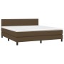 Cama box spring con colchón tela marrón oscuro 160x200 cm de , Camas y somieres - Ref: Foro24-3139908, Precio: 474,54 €, Desc...