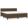 Cama box spring con colchón tela marrón oscuro 160x200 cm de , Camas y somieres - Ref: Foro24-3140308, Precio: 489,99 €, Desc...