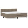 Box spring bed with taupe gray fabric mattress 200x200 cm by , Beds and slatted bases - Ref: Foro24-3140405, Price: 639,36 €,...