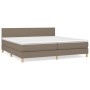 Box spring bed with taupe gray fabric mattress 200x200 cm by , Beds and slatted bases - Ref: Foro24-3140485, Price: 581,55 €,...