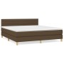 Cama box spring con colchón tela marrón oscuro 160x200 cm de , Camas y somieres - Ref: Foro24-3140708, Precio: 486,03 €, Desc...