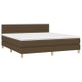 Cama box spring con colchón tela marrón oscuro 160x200 cm de , Camas y somieres - Ref: Foro24-3140708, Precio: 486,03 €, Desc...