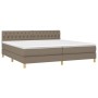 Box spring bed with taupe gray fabric mattress 200x200 cm by , Beds and slatted bases - Ref: Foro24-3140885, Price: 610,63 €,...