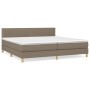 Box spring bed with taupe gray fabric mattress 200x200 cm by , Beds and slatted bases - Ref: Foro24-3140805, Price: 582,07 €,...